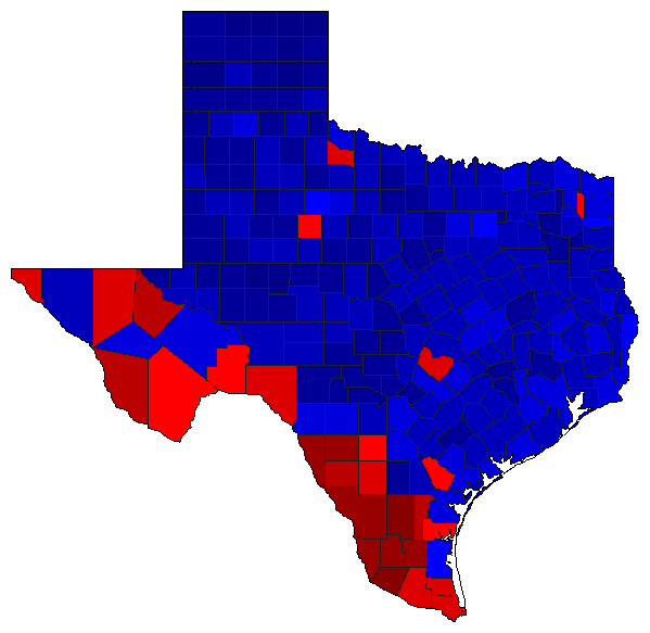 2006 Texas County Map of General Election Results for Lt. Governor
