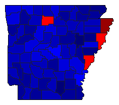 2006 Arkansas County Map of Republican Primary Election Results for Lt. Governor