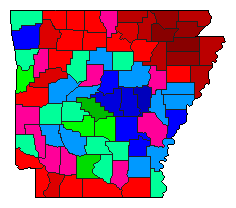 2006 Arkansas County Map of Democratic Primary Election Results for Attorney General