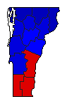 2006 Vermont County Map of General Election Results for Lt. Governor
