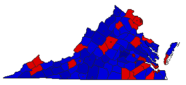 2006 Virginia County Map of General Election Results for Senator