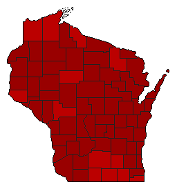 2006 Wisconsin County Map of Democratic Primary Election Results for Secretary of State
