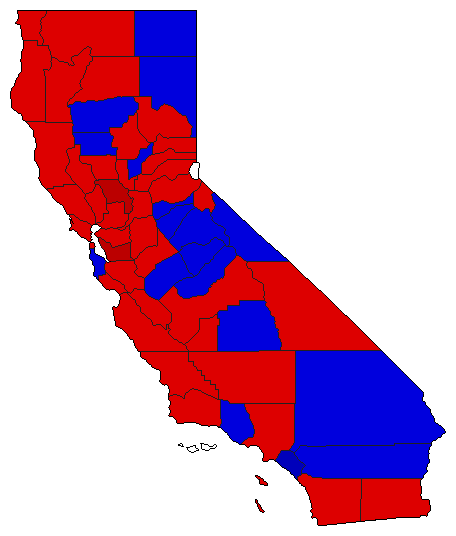 2006 California County Map of Democratic Primary Election Results for Controller