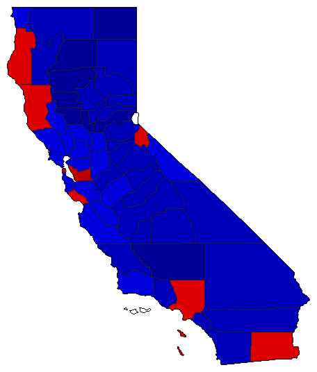 2006 California County Map of Special Election Results for Insurance Commissioner