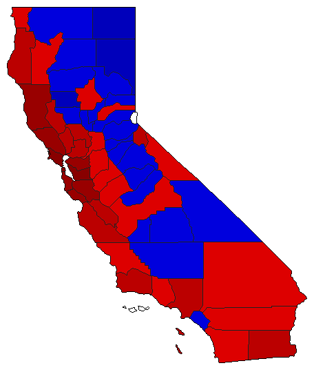 2006 California County Map of Special Election Results for Senator
