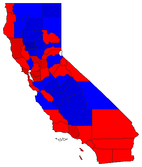 2006 California County Map of Democratic Primary Election Results for Governor