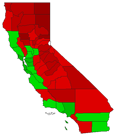2006 California County Map of General Election Results for Initiative