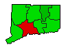 2006 Connecticut County Map of Democratic Primary Election Results for Senator