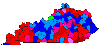 2007 Kentucky County Map of Democratic Primary Election Results for Secretary of State