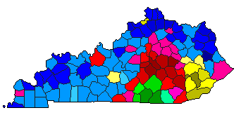 2007 Kentucky County Map of Republican Primary Election Results for State Treasurer