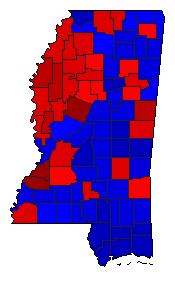 2007 Mississippi County Map of General Election Results for Agriculture Commissioner