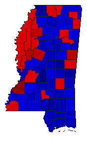 2007 Mississippi County Map of General Election Results for Lt. Governor
