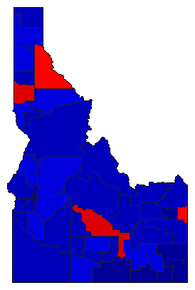 2008 Idaho County Map of General Election Results for Senator