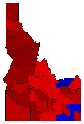 2008 Idaho County Map of Democratic Primary Election Results for Senator