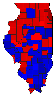 2008 Illinois County Map of General Election Results for President