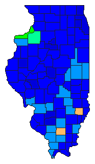 2008 Illinois County Map of Republican Primary Election Results for President