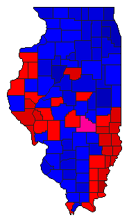 2008 Illinois County Map of Republican Primary Election Results for Senator
