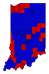 2008 Indiana County Map of General Election Results for Attorney General