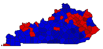 2008 Kentucky County Map of General Election Results for Senator
