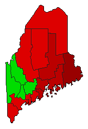 2008 Maine County Map of General Election Results for Initiative