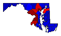 2008 Maryland County Map of General Election Results for President