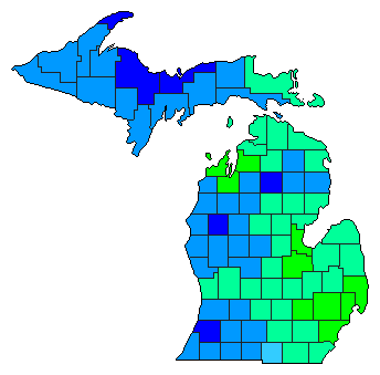2008 Michigan County Map of Republican Primary Election Results for President