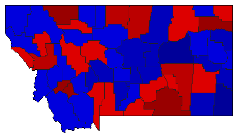 2008 Montana County Map of General Election Results for State Auditor