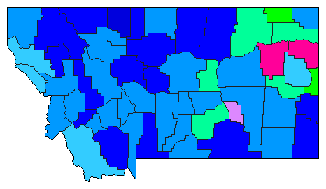 2008 Montana County Map of Republican Primary Election Results for Senator