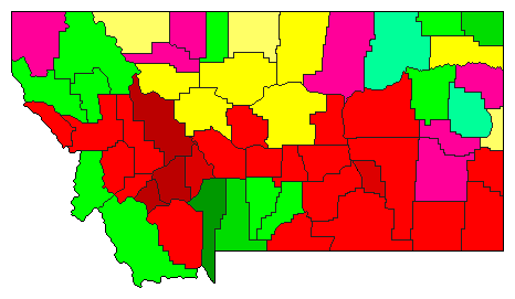 2008 Montana County Map of Democratic Primary Election Results for Attorney General