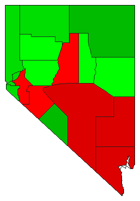 2008 Nevada County Map of Democratic Primary Election Results for President