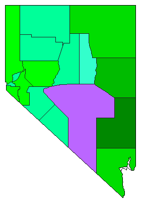 2008 Nevada County Map of Republican Primary Election Results for President
