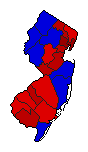 2008 New Jersey County Map of General Election Results for President