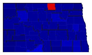 2008 North Dakota County Map of General Election Results for Governor