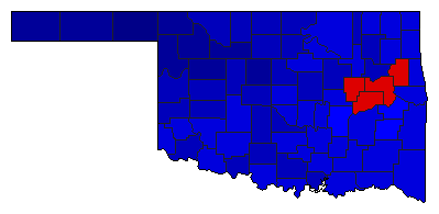 2008 Oklahoma County Map of General Election Results for Senator