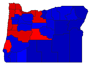 2008 Oregon County Map of General Election Results for State Treasurer