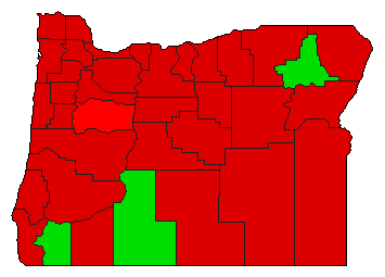 2008 Oregon County Map of Democratic Primary Election Results for Attorney General
