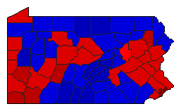 2008 Pennsylvania County Map of General Election Results for State Treasurer