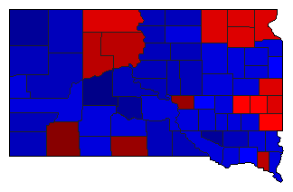 2008 South Dakota County Map of General Election Results for President