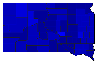 2008 South Dakota County Map of Republican Primary Election Results for President