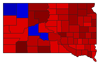 2008 South Dakota County Map of General Election Results for Senator