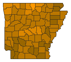 2008 Arkansas County Map of Republican Primary Election Results for President