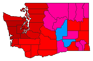 2008 Washington County Map of Open Runoff Election Results for Lt. Governor