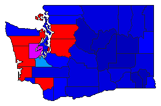 2008 Washington County Map of Open Runoff Election Results for State Treasurer