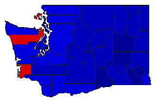 2008 Washington County Map of Open Runoff Election Results for Attorney General