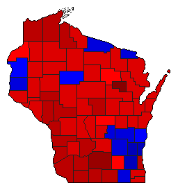 2008 Wisconsin County Map of General Election Results for President