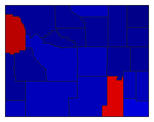2008 Wyoming County Map of General Election Results for President