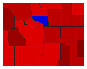 2008 Wyoming County Map of Democratic Primary Election Results for Senator
