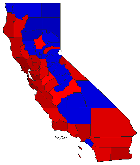 2008 California County Map of General Election Results for President
