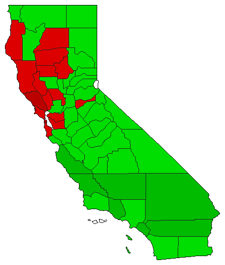 2008 California County Map of General Election Results for Referendum