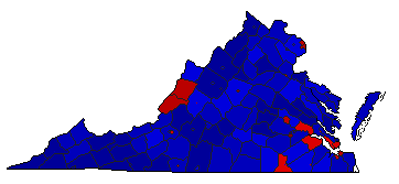 2009 Virginia County Map of General Election Results for Governor